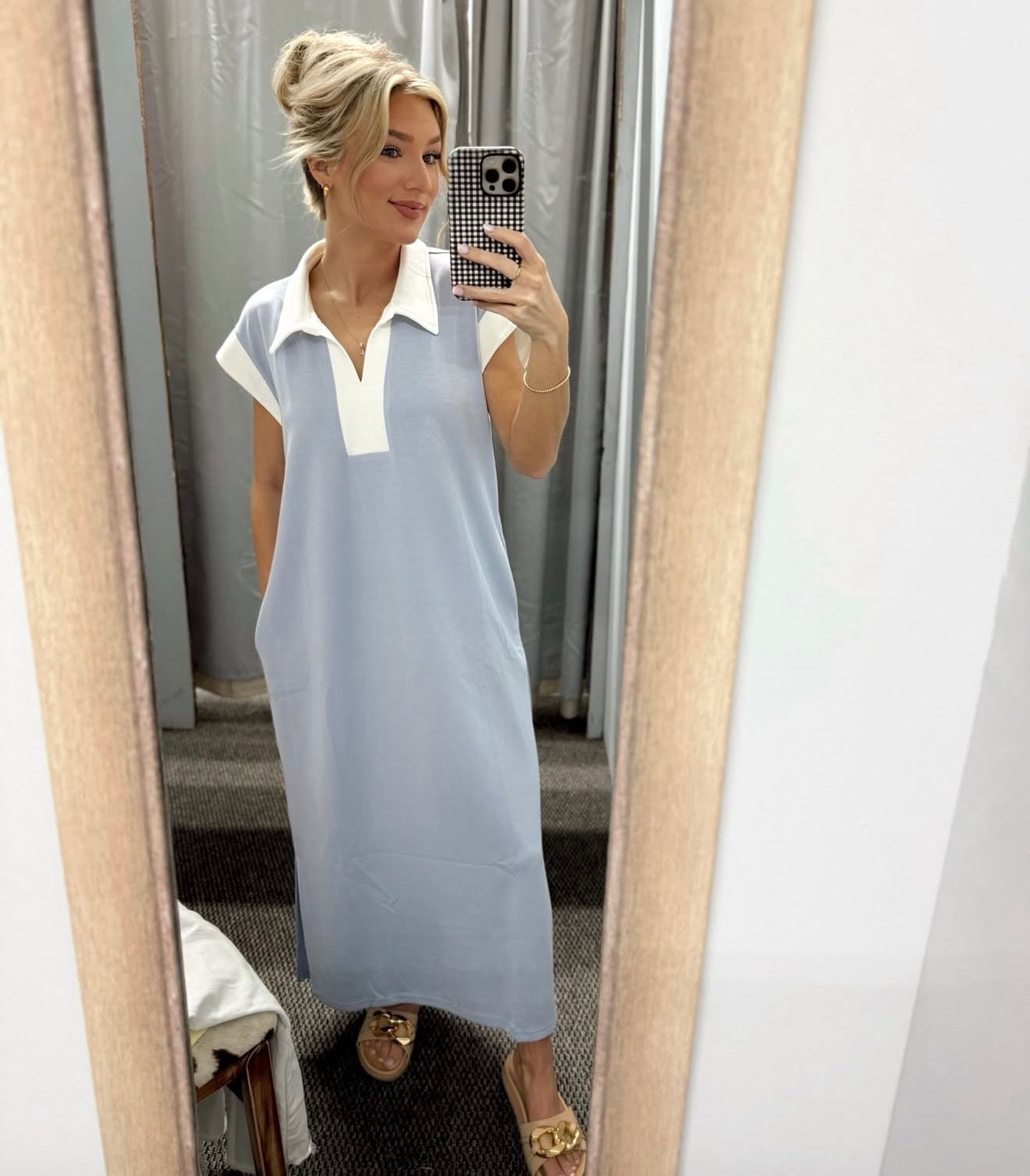 She+Sky ST1269 comfy lined midi dress