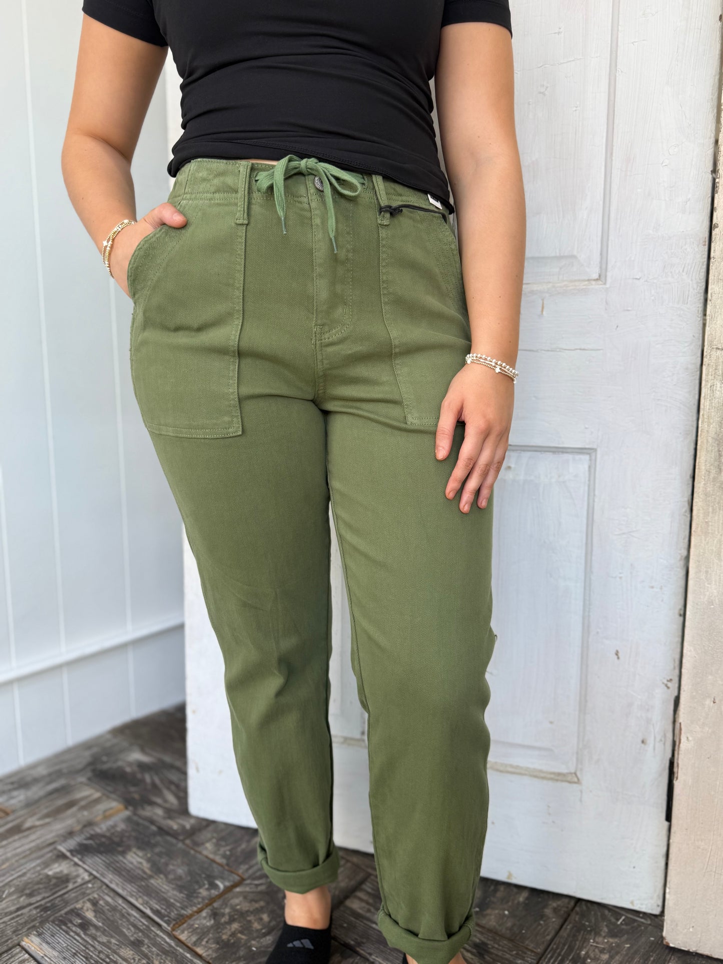 Judy Blue Green Cargo Jogger Jean
