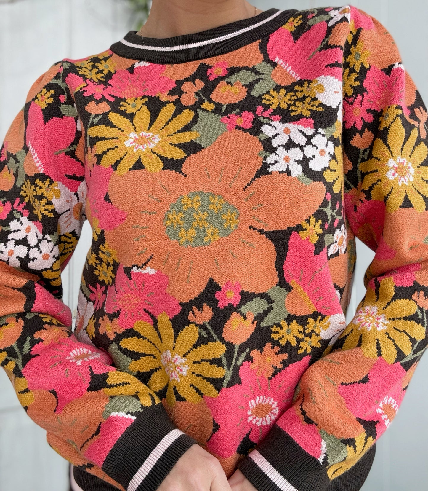 Multi colored Floral Sweater