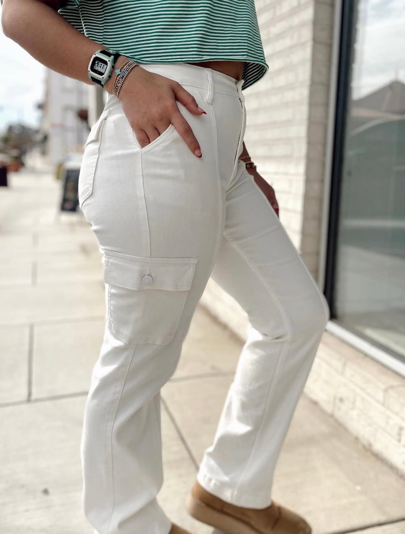 Judy Blue White Cargo Jean