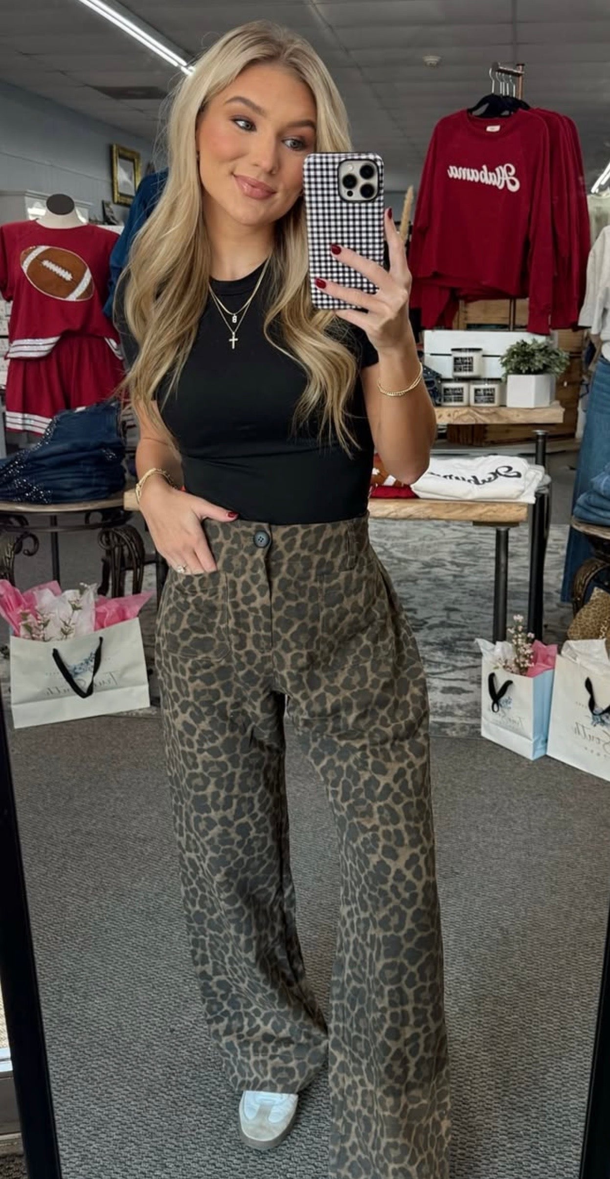 Leopard Elastic Pant Brown