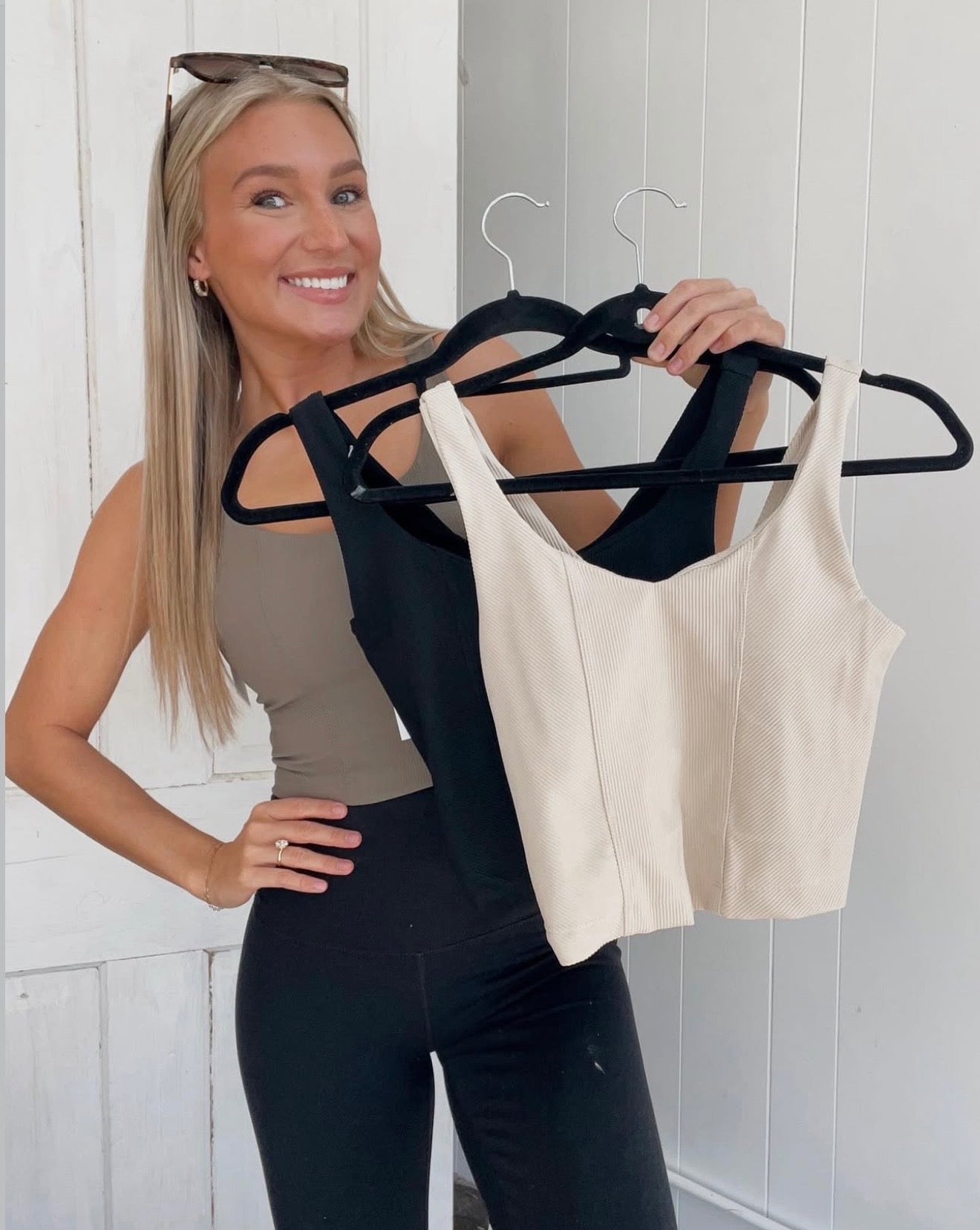 Cream Ribbed Tank
