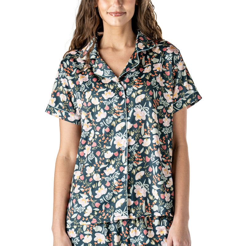 Hello Mello satin floral top