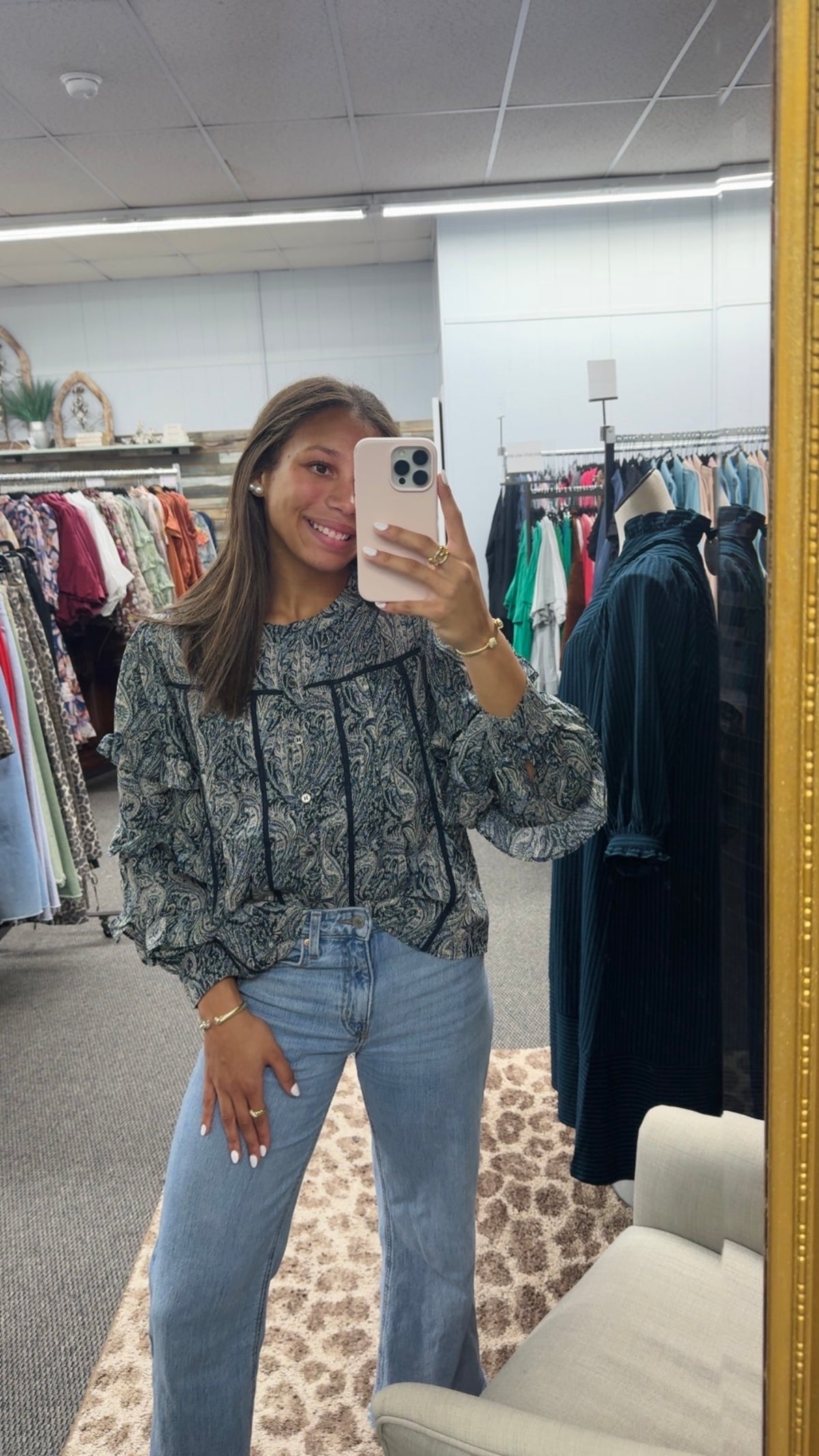 MERCI - Paisley Blouse with ruffles
