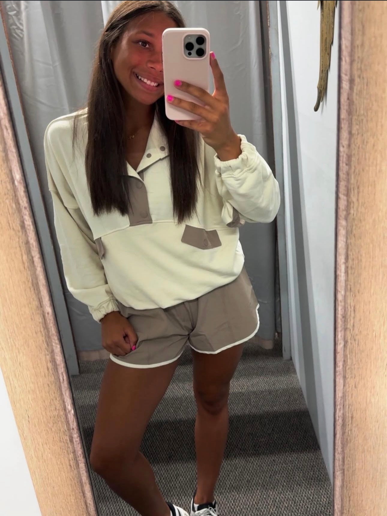 Two Toned Pullover and Short Set
