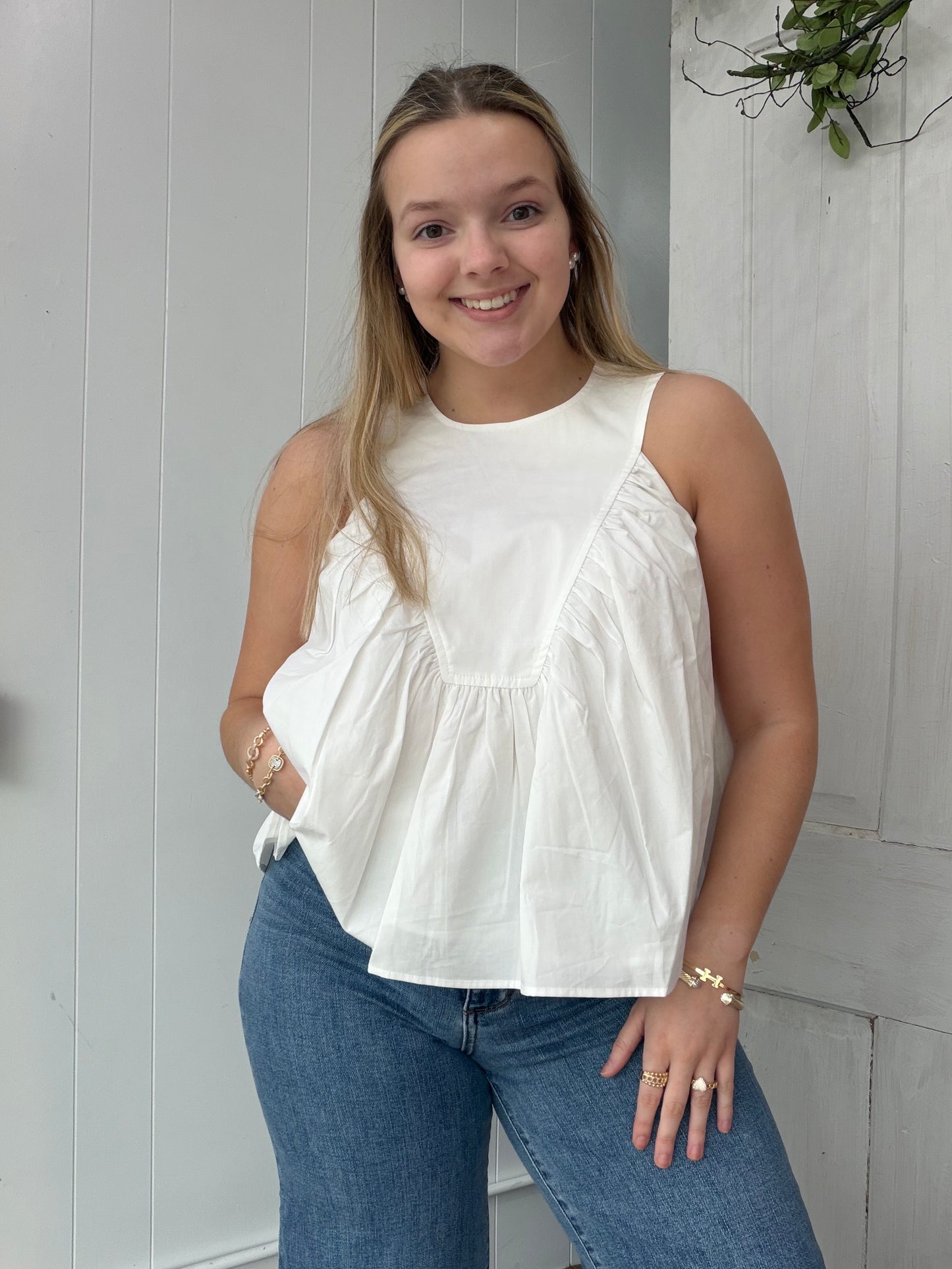 White Tank Top Blouse
