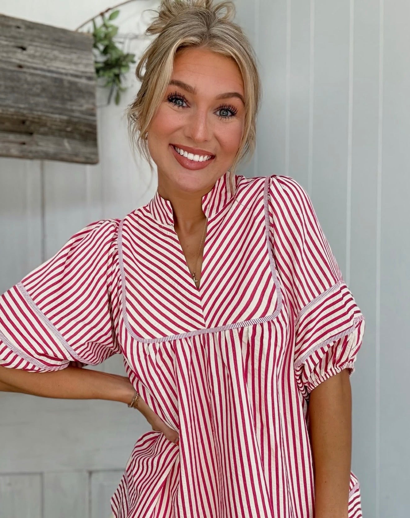 Collared Stripe Blouse