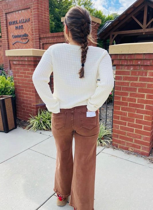 Risen Cropped Espresso Jean