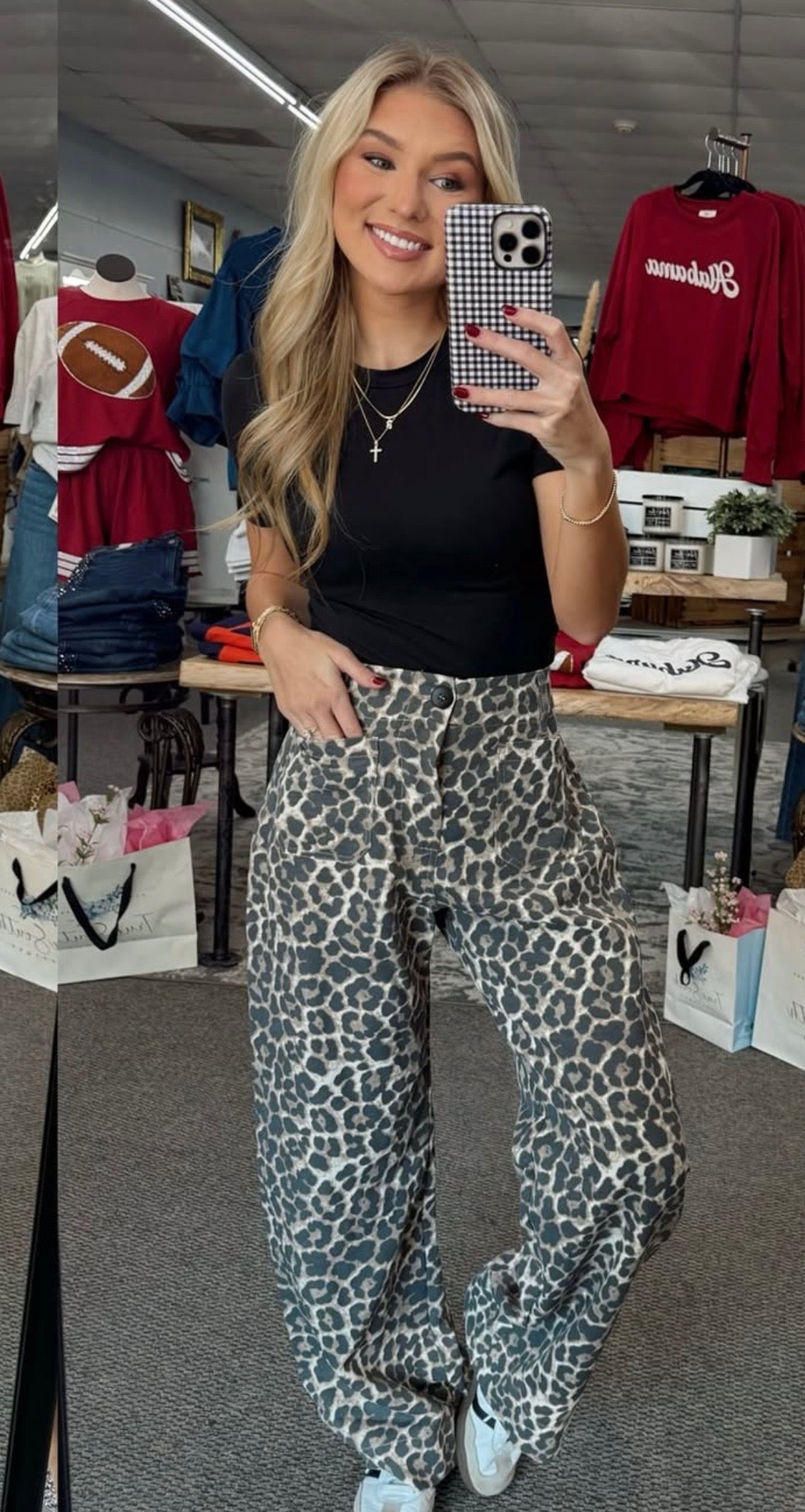 Leopard Barrel Jeans