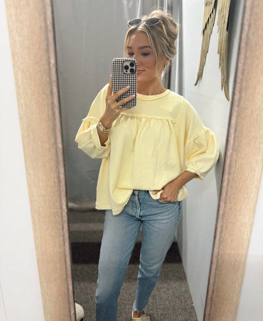 Puff Sleeve Baby Doll Top