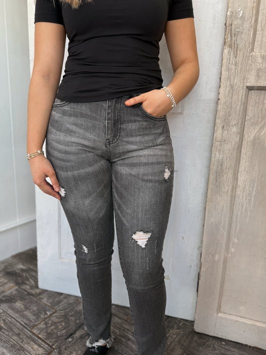Risen Black Distressed Jean