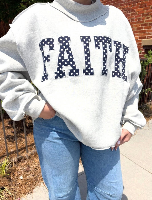 Faith Polka Dot Mock Neck