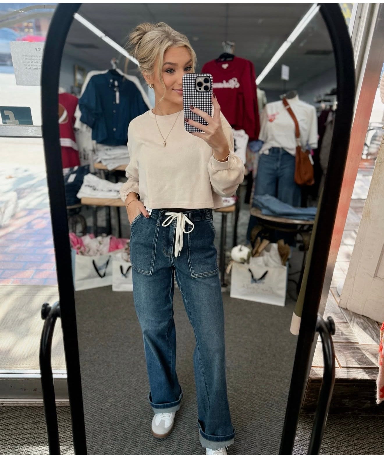 Judy Blue Drawstring Elastic Wide Leg