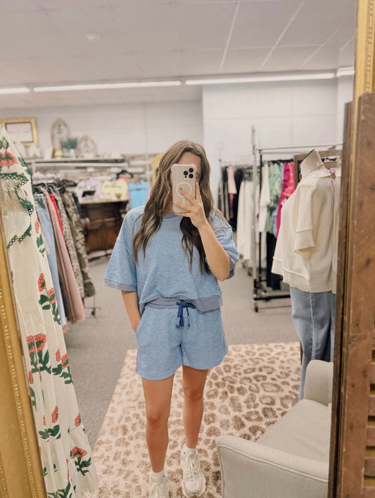 Stripe Shorts Lounge Set