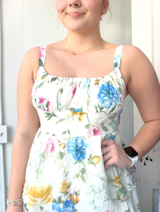 Tiered multi colored Floral Dress