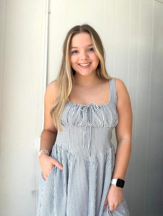 Blue & White Stripe Dress