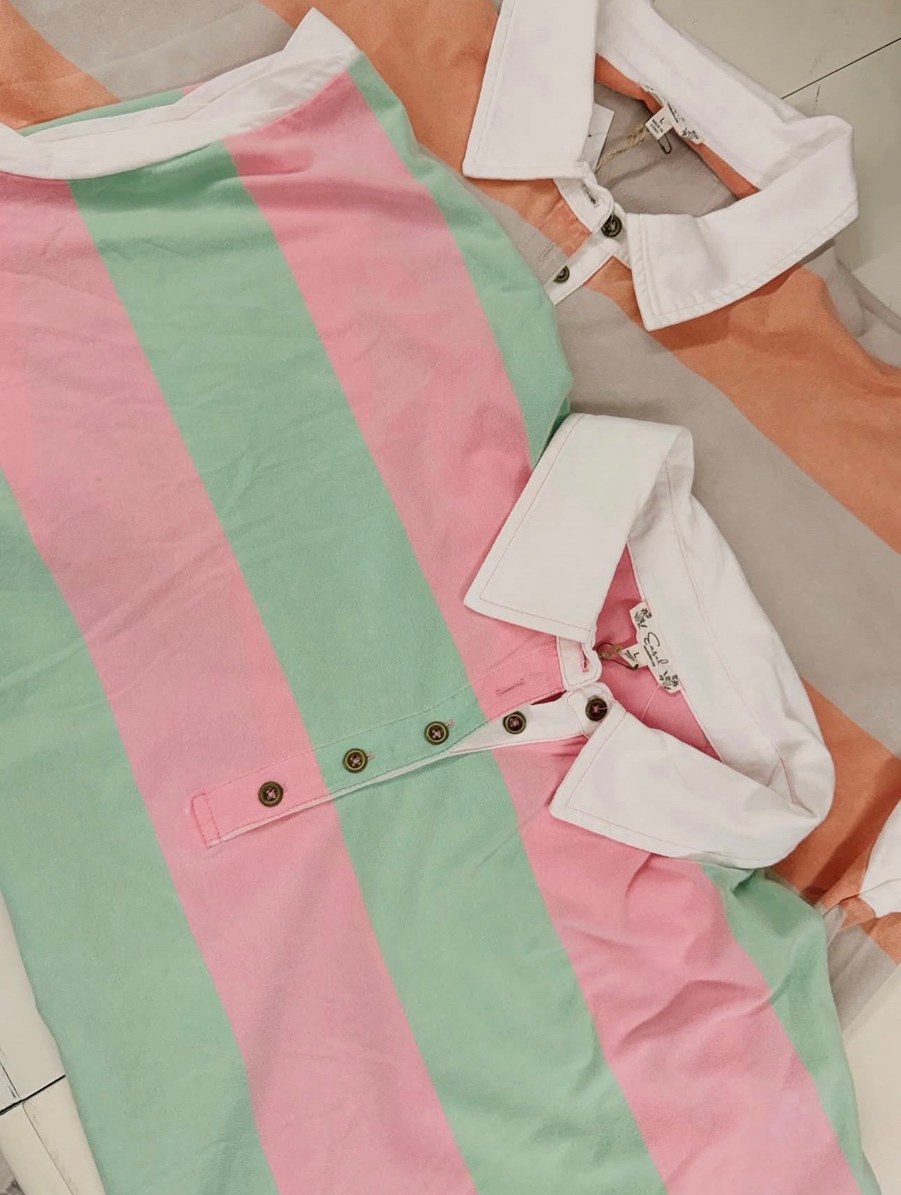 Rugby stripe short sleeve top
