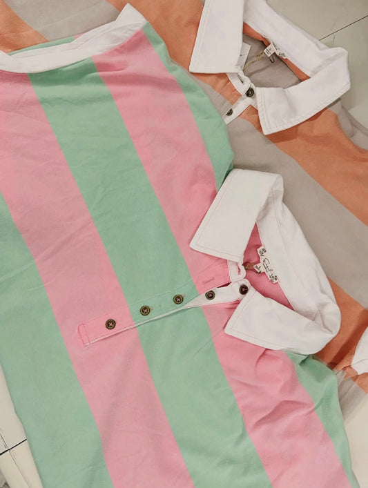 Rugby stripe short sleeve top