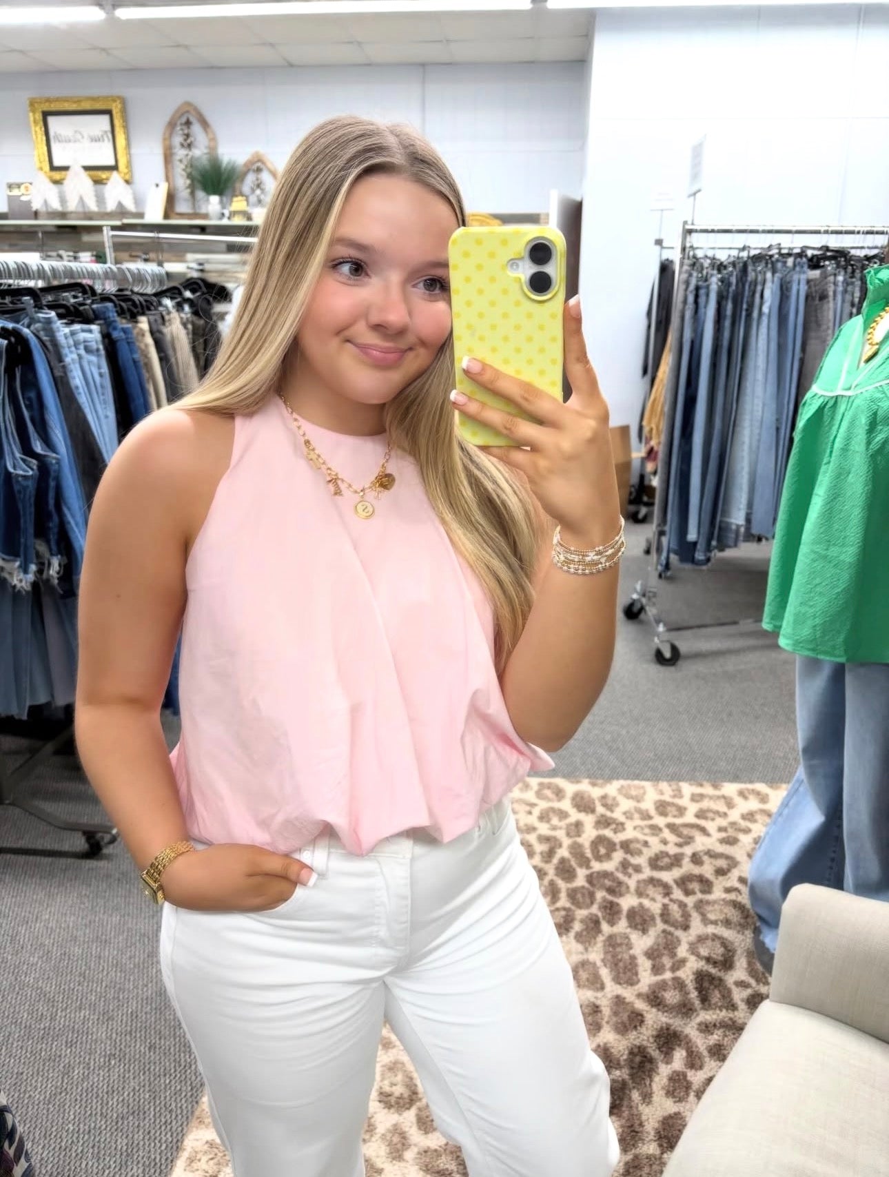 Pink Bubble Tank Top