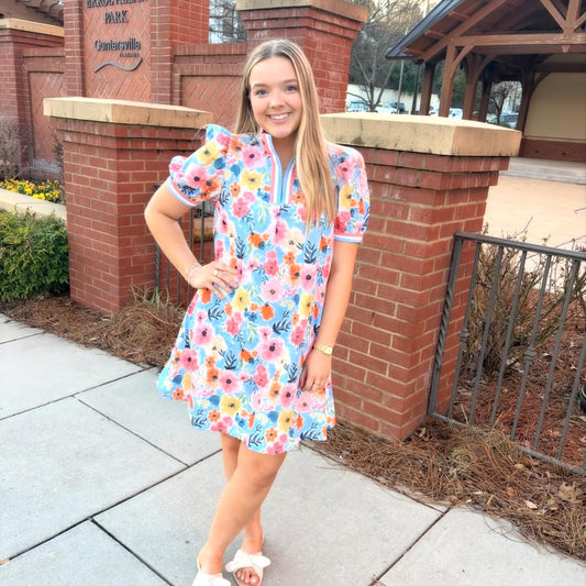 Umgee K0066 floral mini dress