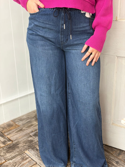 Judy Blue Drawstring Palazzo Pant