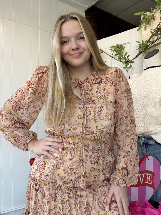 Mini Floral Detail Dress