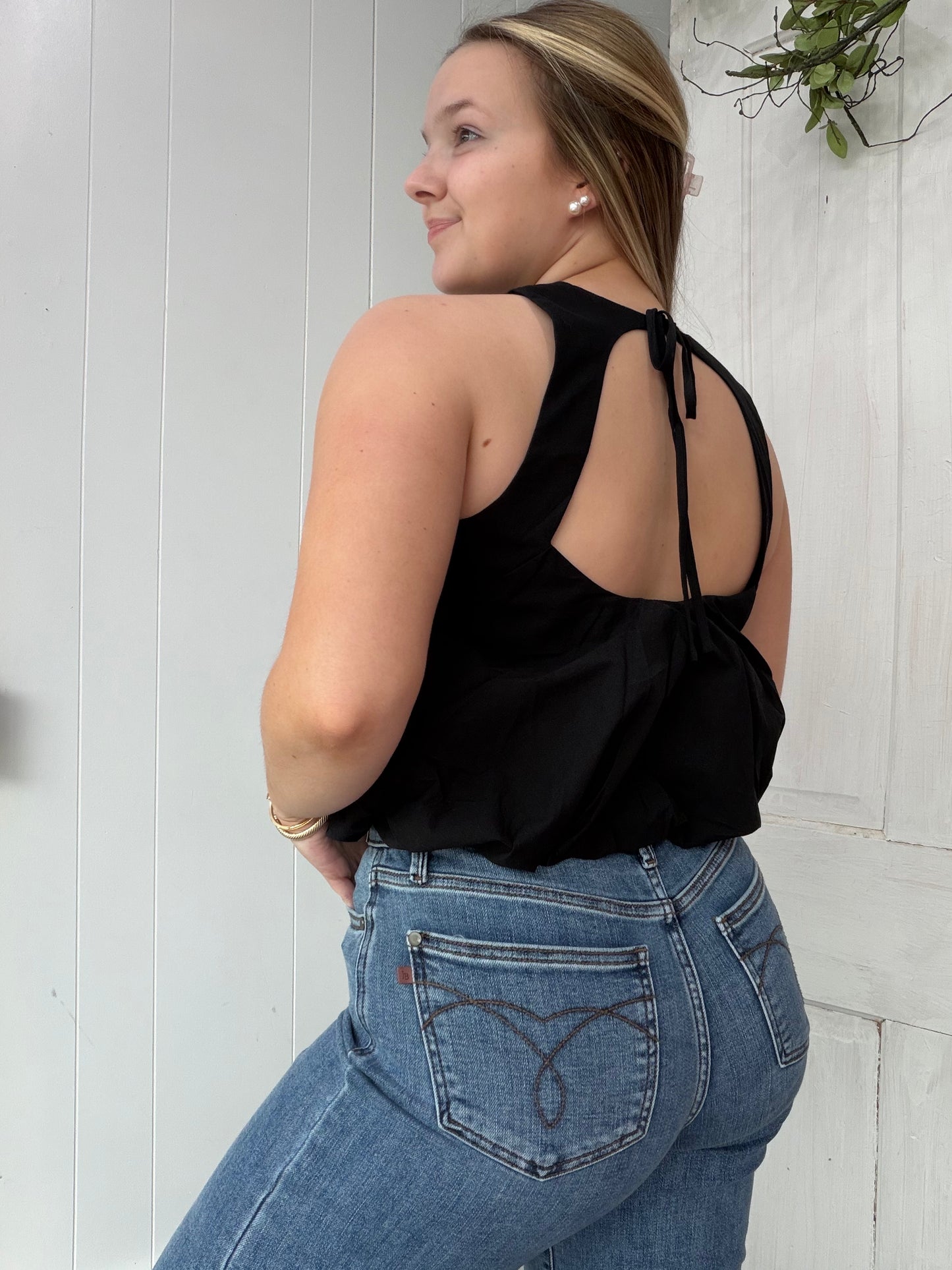 Black Bubble Tank Top