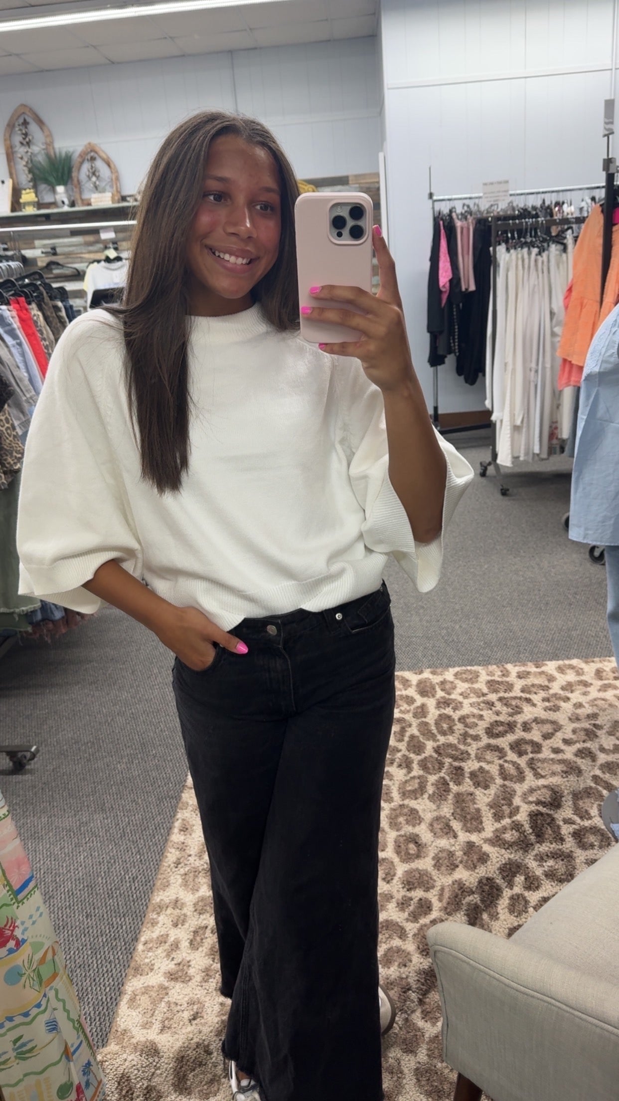 Wide Short Sleeve Sweater