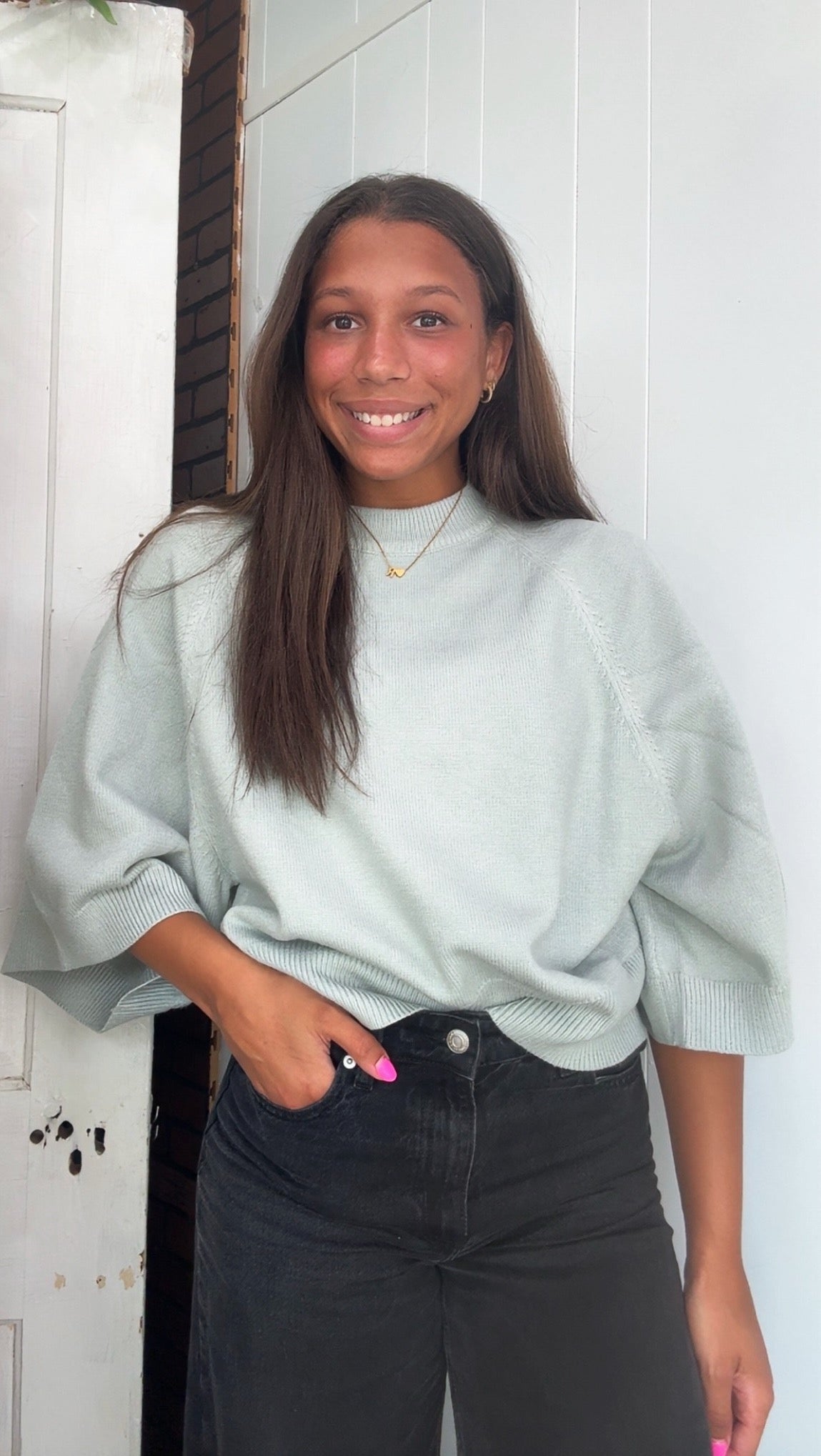 Wide Short Sleeve Sweater