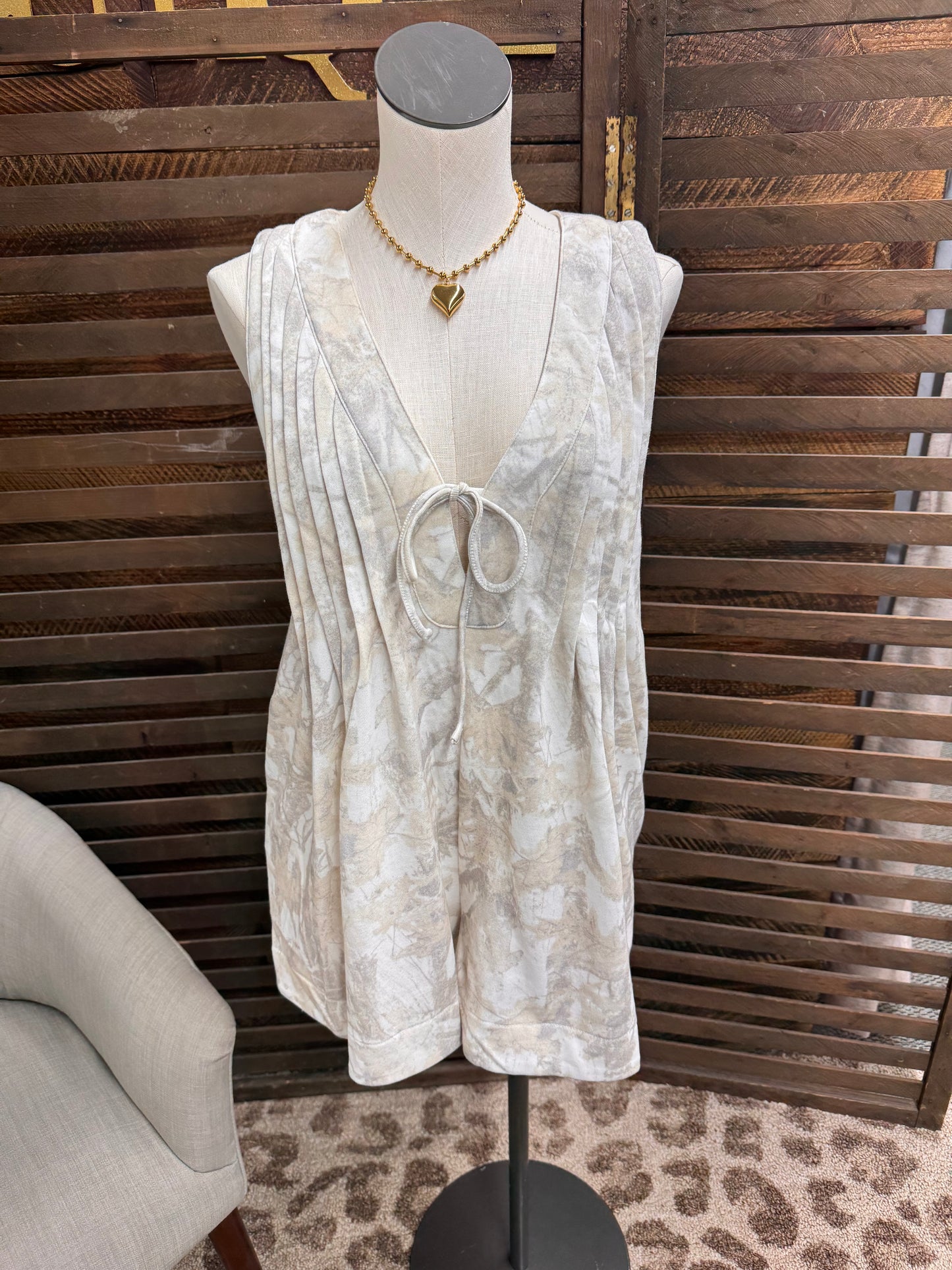 Sleeveless Camo VNeck Romper