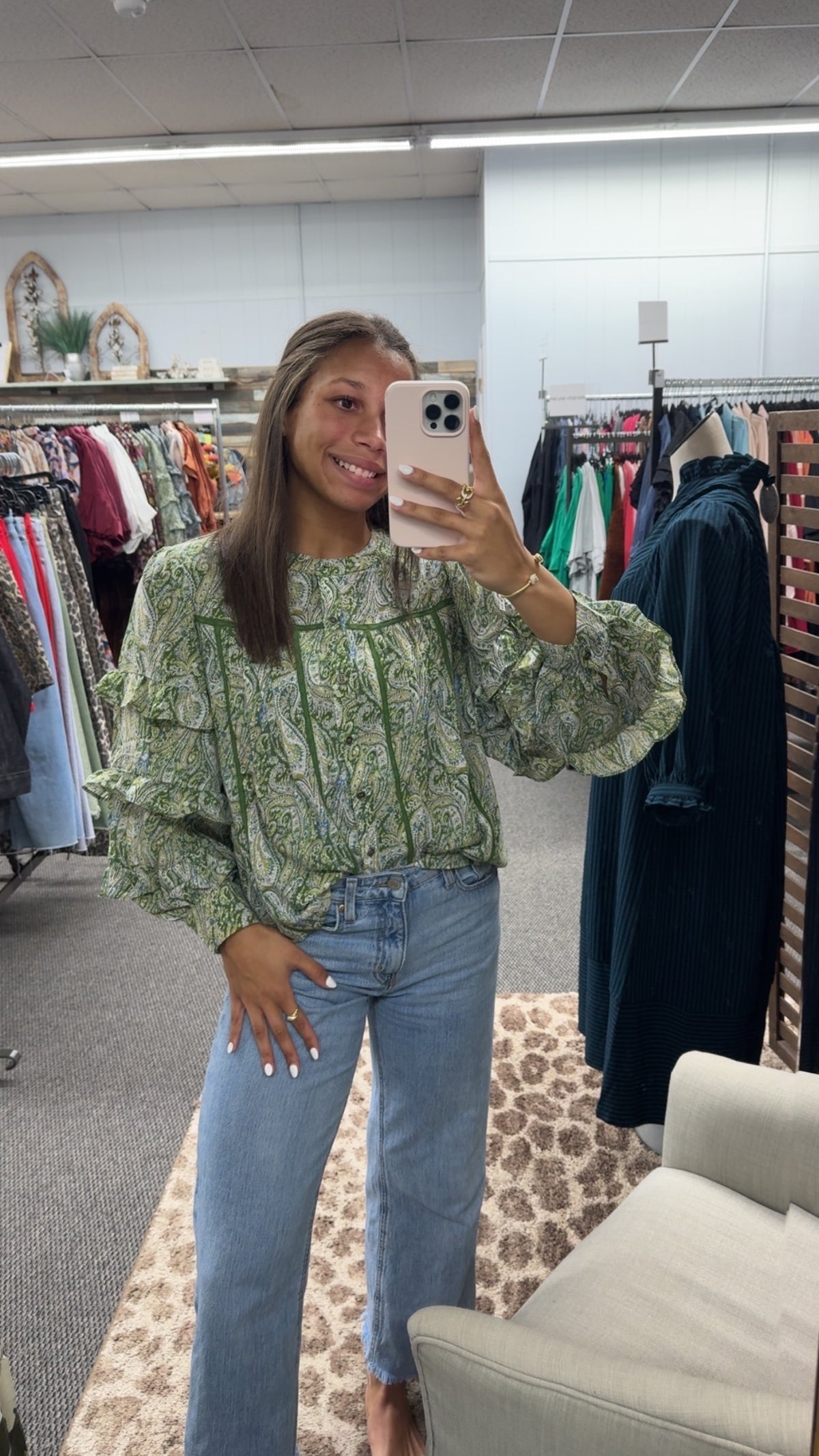 MERCI - Paisley Blouse with ruffles